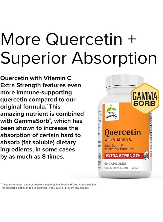 Terry Naturally Quercetin with Vitamin C Enhanced Absorption - Quercetin Supplement for Immune Support & Cellular Health - Respiratory Supplement for Sinus & Lung Health - 60 Capsules - Image 4