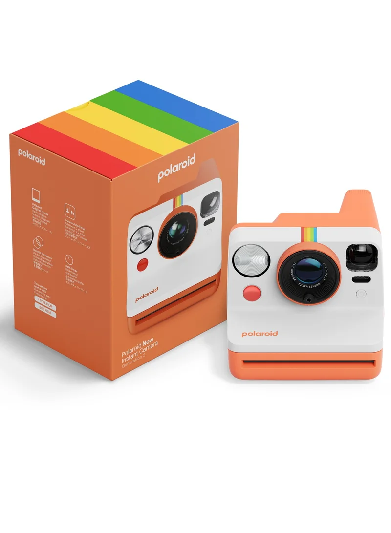 Polaroid Now Instant Film Camera Gen 3 | Classic Analog Instant Camera with Optimized Two-Lens Autofocus for Sharper Photos | Self-Timer, Double Exposure | USB-C Rechargeable | Compatible with i-Type & 600 Film - Coral