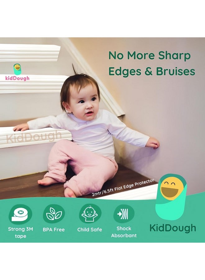 KidDough Baby Proofing Flat Edge Protector - 2 Mtrs Safety Strip, Furniture Edge Protector, Adjustable Dense Edge Guard For Kids Safety, High Shock Absorbant Edge Protector, Baby Safety Products,White - Image 3