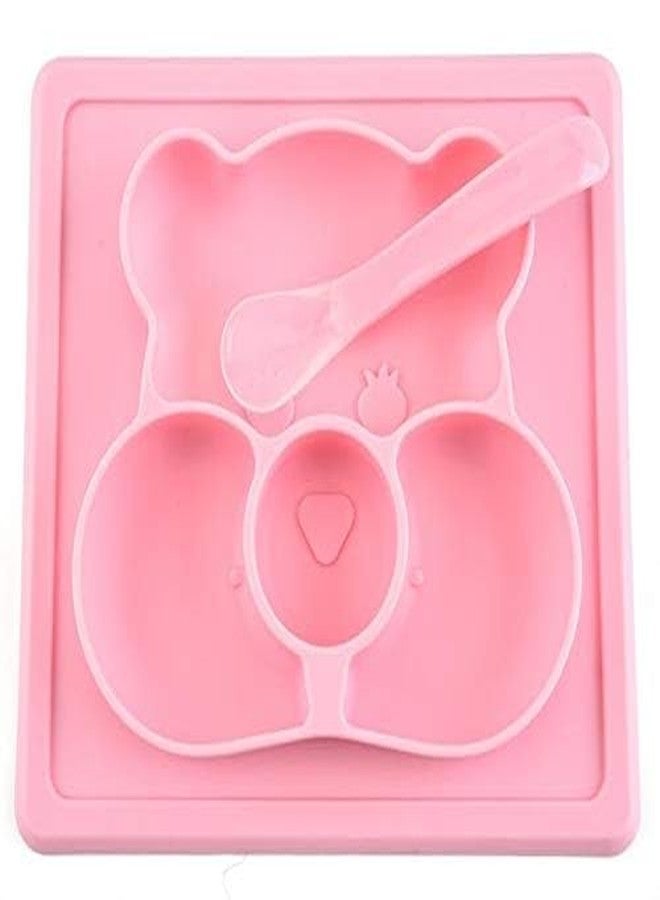 Being Cart Baby Placemat Silicone Feeding Plate | Non-Slip Toddler Placemat for Mealtime | Easy Wipe Clean Baby Plate | BPA-Free, Durable, Safe | Pink Feeding Mat for Kids - Image 1