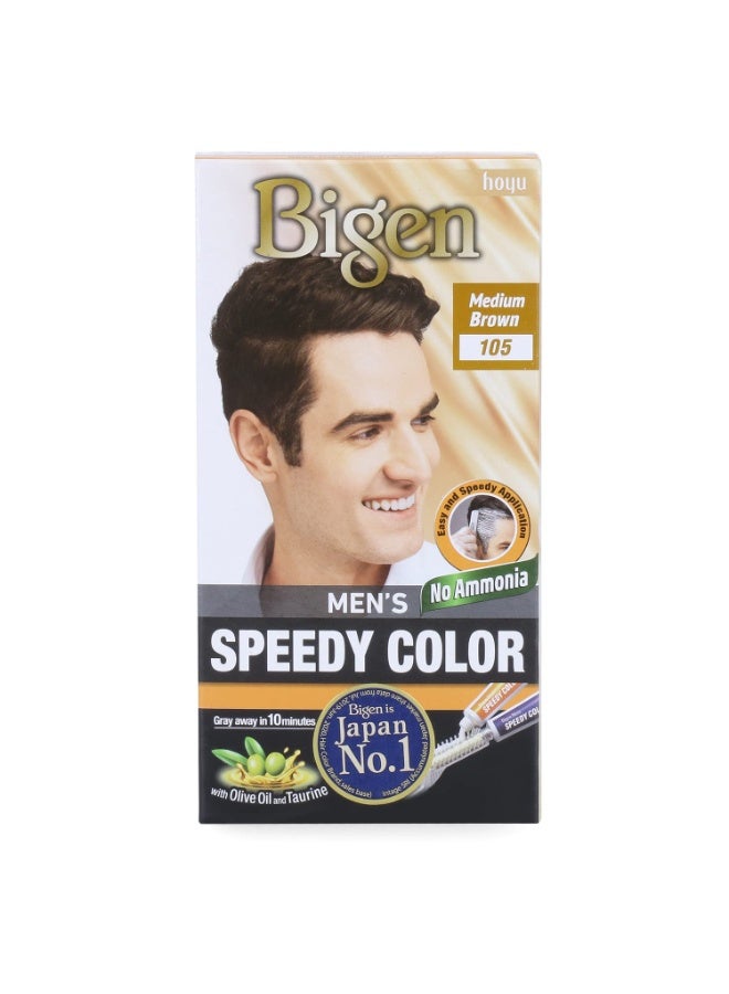 Bigen Men's Speedy Hair Color Medium Brown - 105 ,80G (Pack of 2) - Image 2
