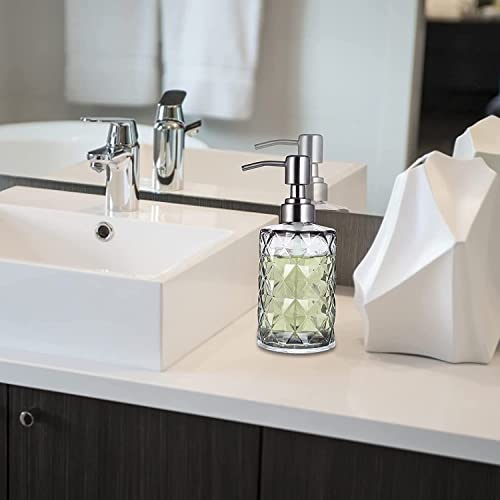 Luximal 2'Pack Crystal Glass Soap Dispenser Set (400ml Each) | Refillable Handwash & Sanitizer Bottle with ABS Pump for Bathroom, Kitchen, Sink & Wash Basin - Image 5