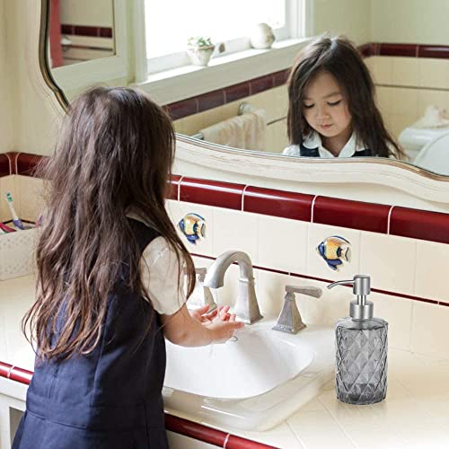 Luximal 2'Pack Crystal Glass Soap Dispenser Set (400ml Each) | Refillable Handwash & Sanitizer Bottle with ABS Pump for Bathroom, Kitchen, Sink & Wash Basin - Image 4