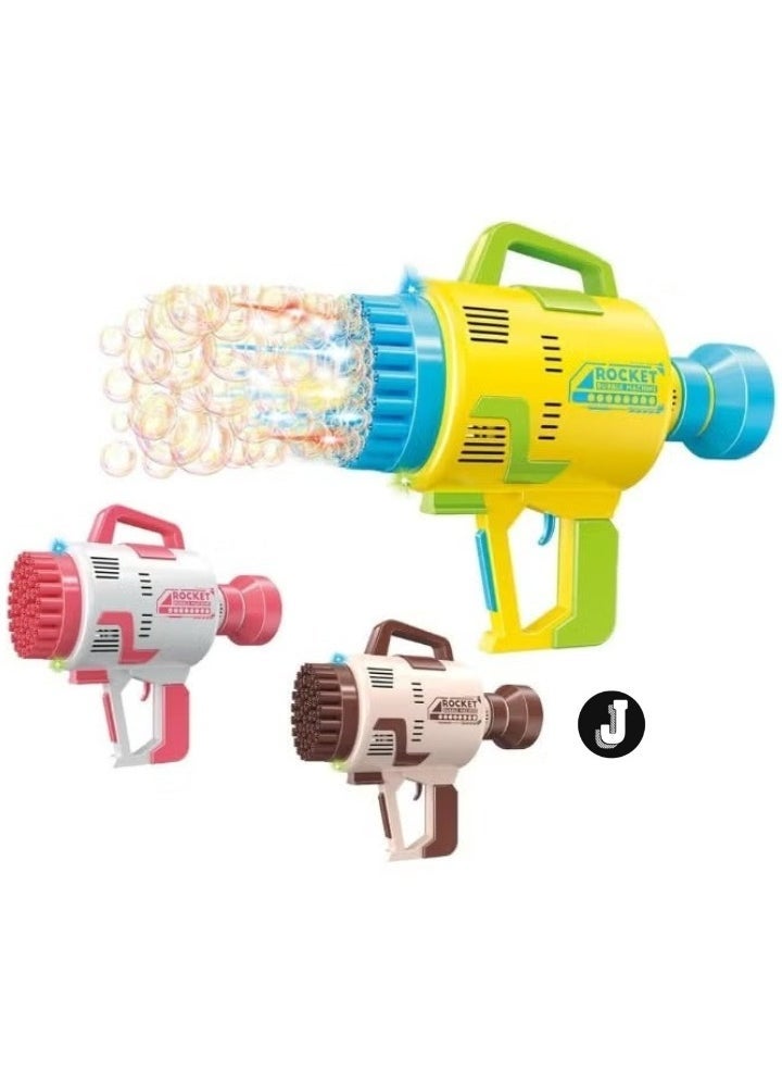 JAJEEK "New 48-Hole Bubble Blower Gun with Colorful Lights – Rocket Launcher Bubble Maker, Foam Blaster for Kids, Perfect for Outdoor Parties and Gifts" - Image 1