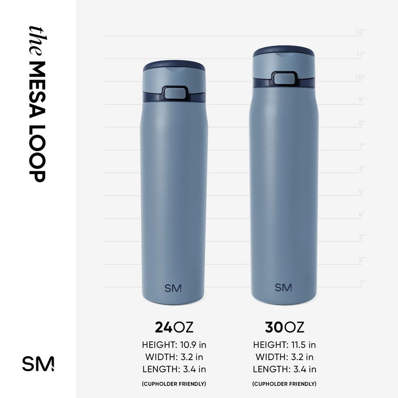 Simple Modern Mesa Loop Water Bottle with Straw | 30oz Cup Holder Friendly Insulated Stainless Steel Bottles for Travel, Sports and School | Deep Dune - Image 3