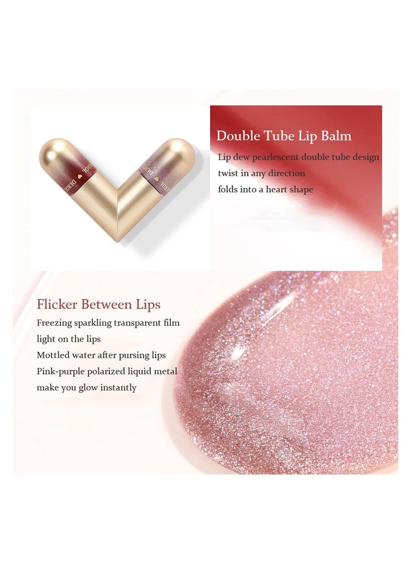 DEROL Lip Gloss Plumper Hyaluronic Acid High Shine Super Shine Non-Sticky Color Lips Stain Oil Liquid Lipstick Glaze Glitter Lifter Long Lasting Waterproof Moisturizing for Women Girls  - Image 4