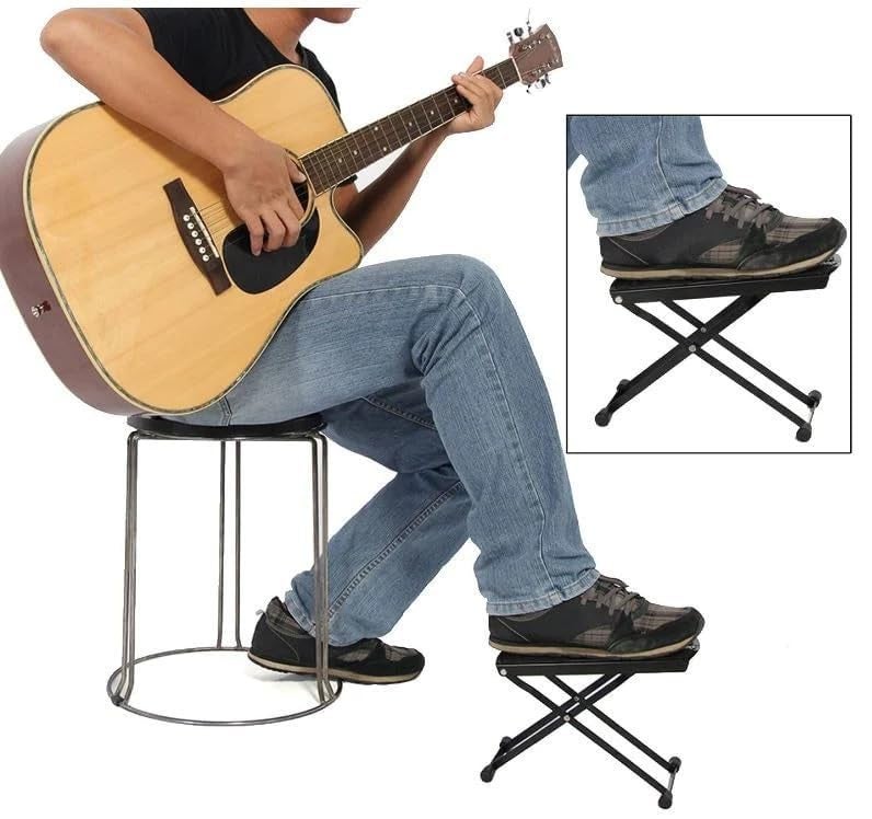 Powerpak GF-2S Guitar Foot Rest | Anti-Slip | Foldable Guitar Pedal | Adjustable Height Foot Rest Stool | Rubber Pad for Comfortable and Solid Support - Image 2