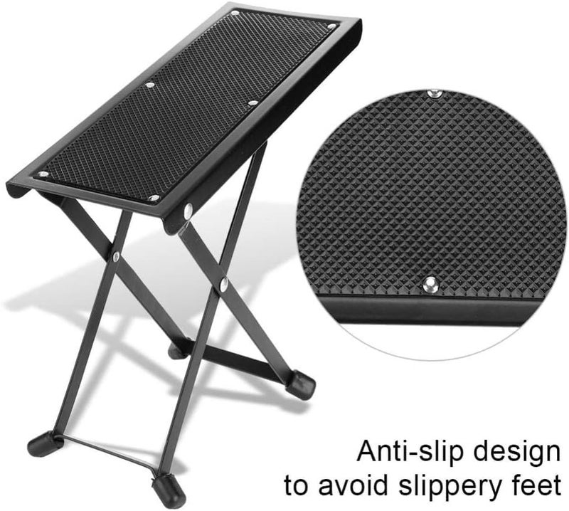 Powerpak GF-2S Guitar Foot Rest | Anti-Slip | Foldable Guitar Pedal | Adjustable Height Foot Rest Stool | Rubber Pad for Comfortable and Solid Support - Image 4