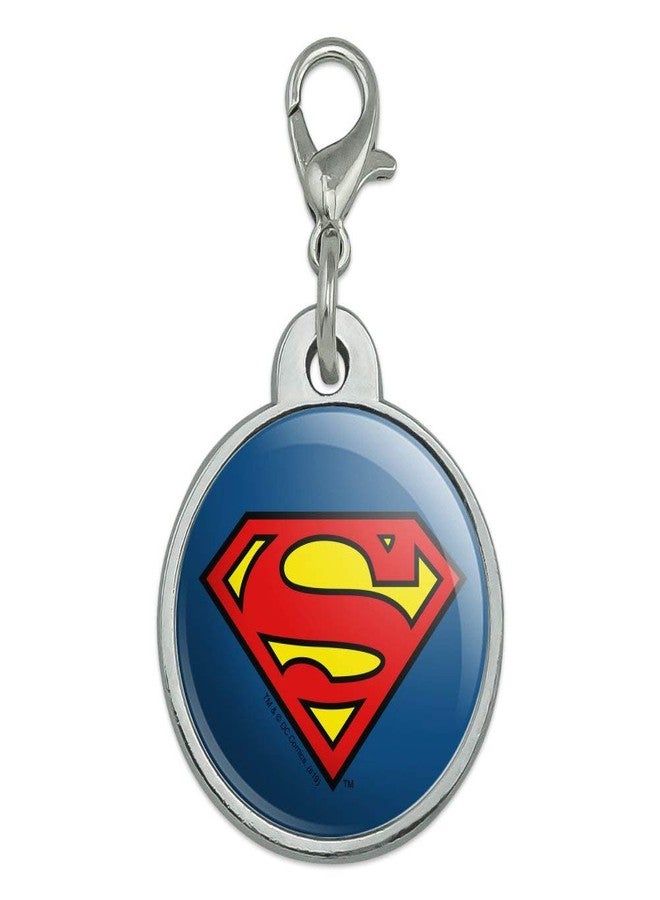 GRAPHICS & MORE Superman Classic S Shield Logo Chrome Plated Metal Pet Dog Cat ID Tag - Image 1