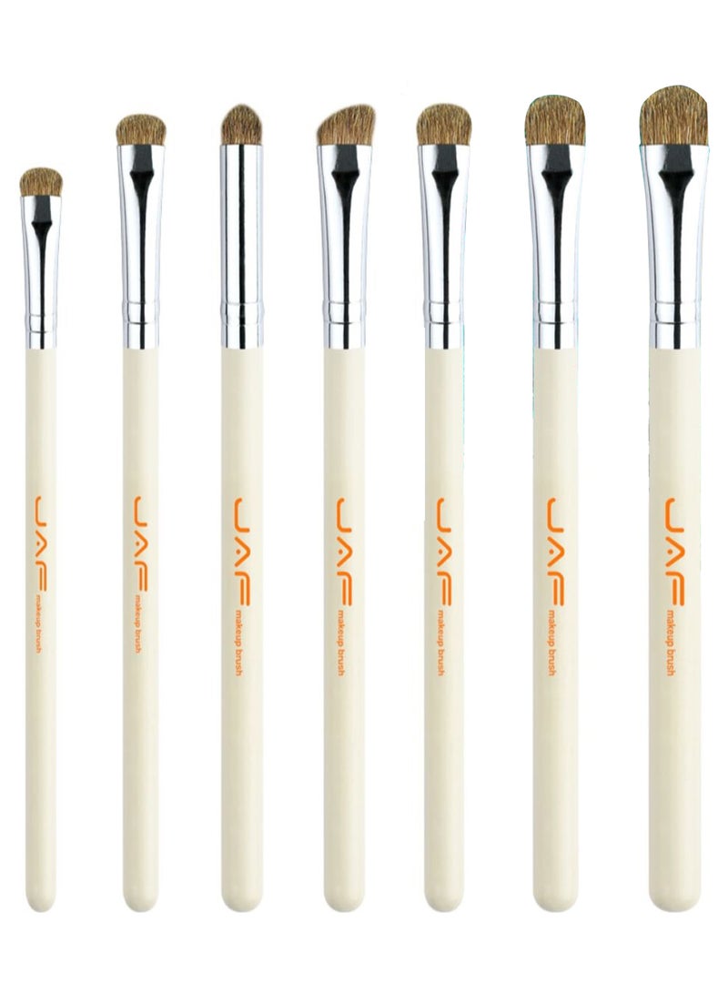 7-Piece Eye Makeup Brush Set White/Silver/Brown