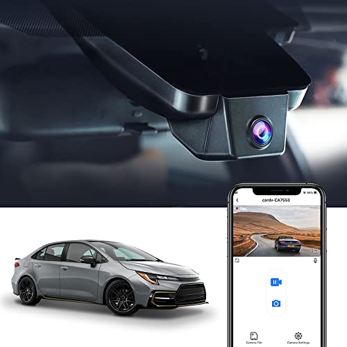 FITCAMX كاميرا داش فيت كام إكس 4K مناسبة لتويوتا كورولا LE L XLE XSE SE 2020 2021 2022 هايبرد وهاتشباك 2019-2022 (E210/الجيل 12)، مظهر OEM، فيديو 2160P UHD واي فاي، مستشعر G، تسجيل متكرر، توصيل وتشغيل، بطاقة 64GB - Image 1