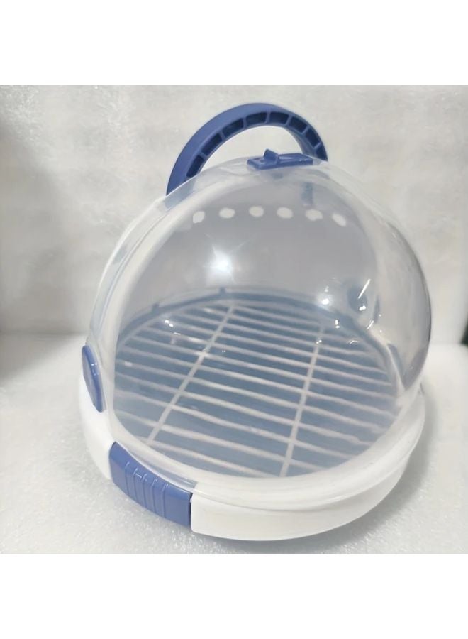 حامل الطيور المحمول باللون الأزرق الضبابي مع أقفال أمان التهوية للسفر في الهواء الطلق - Image 1