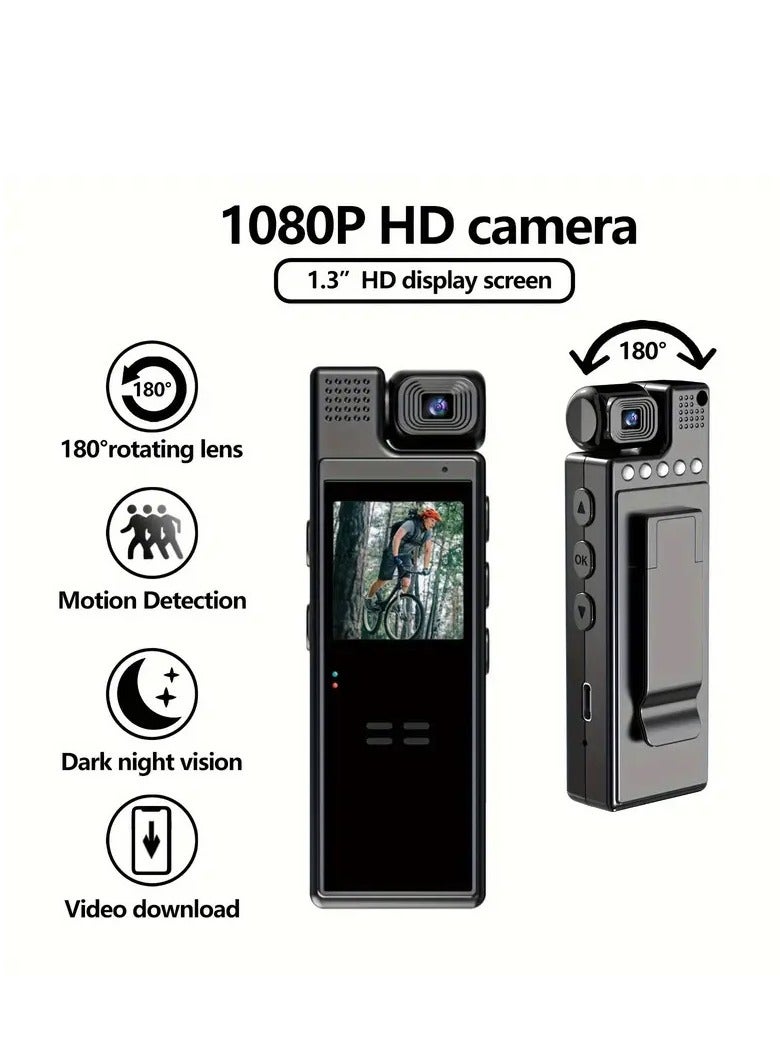 Action camera,Pocket camera,Body Camera with Audio and Video Recording.True HD 1080P 1.4 in Screen ,Waterproof 360 Action Camera, for Sports, Travel, Outdoor