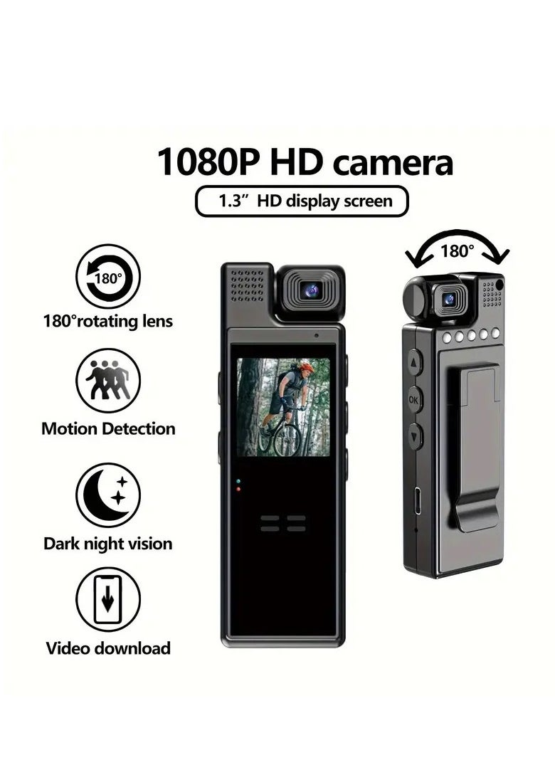 Angmei Action camera，Pocket camera，Body Camera with Audio and Video Recording.True HD 1080P 1.4 in Screen ，Waterproof 360 Action Camera, for Sports, Travel, Outdoor  - Image 1