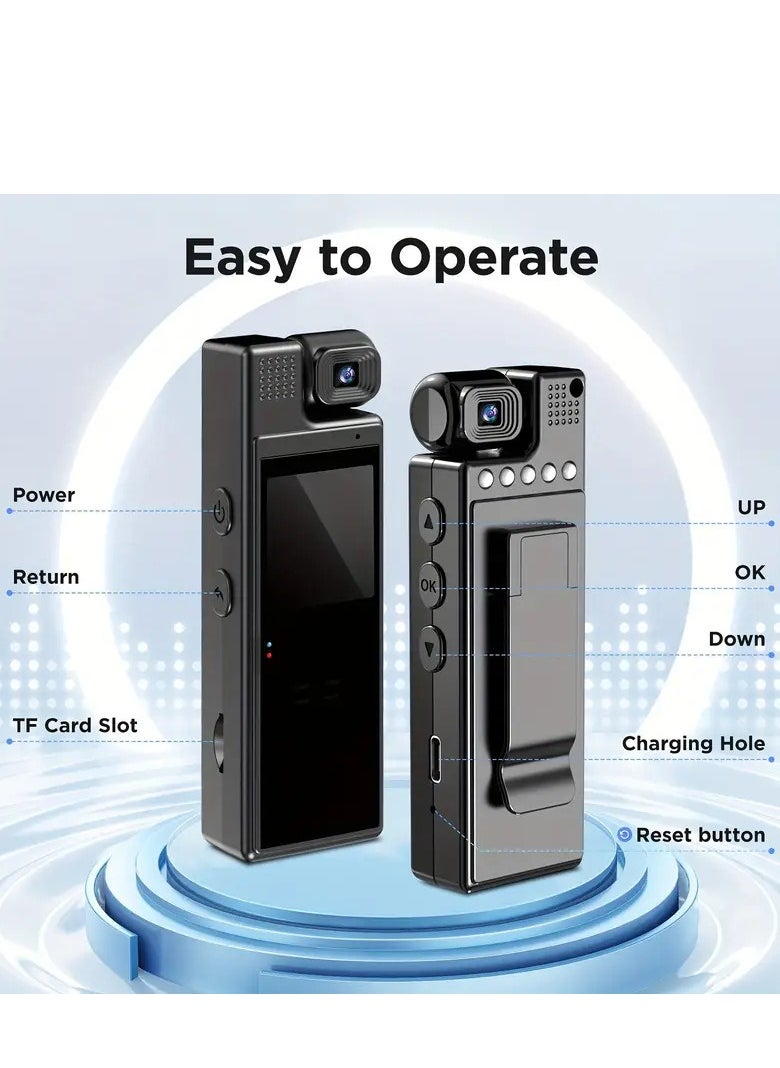 Angmei Action camera，Pocket camera，Body Camera with Audio and Video Recording.True HD 1080P 1.4 in Screen ，Waterproof 360 Action Camera, for Sports, Travel, Outdoor  - Image 2