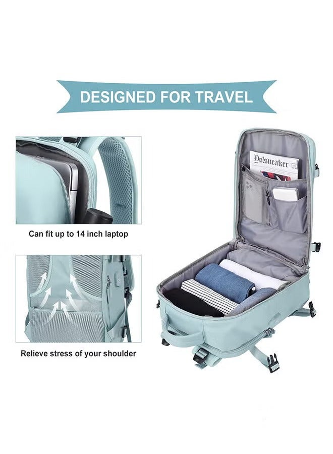 Canway Travel Backpack for Men Women Carry On Backpack with USB Charging Port Shoe Compartment 15.6 Inch Laptop Backpack Flight Approved College School Bag Casual Daypack for Weekender Business Hiking - Image 2