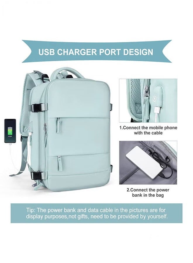 Canway Travel Backpack for Men Women Carry On Backpack with USB Charging Port Shoe Compartment 15.6 Inch Laptop Backpack Flight Approved College School Bag Casual Daypack for Weekender Business Hiking - Image 3