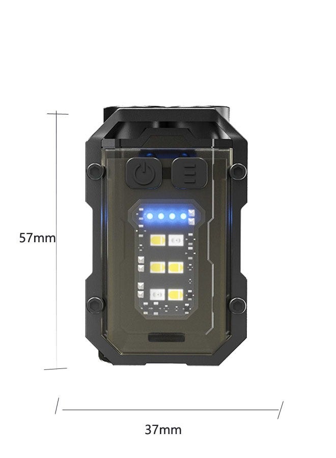 LED Flashlight - Mini Flashlight - Bright Rechargeable Keychain Flashlights - Mini LED Flashlight with Keychain Light Type-C Charging - Suitable for Hiking, Camping, Wilderness, and Fishing - Image 3