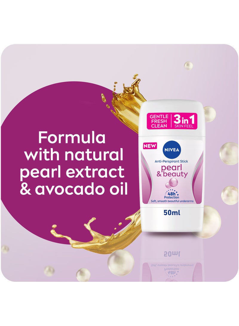 Nivea Pearl Extracts And Beauty Antiperspirant For Women Stick 50ml - Image 5