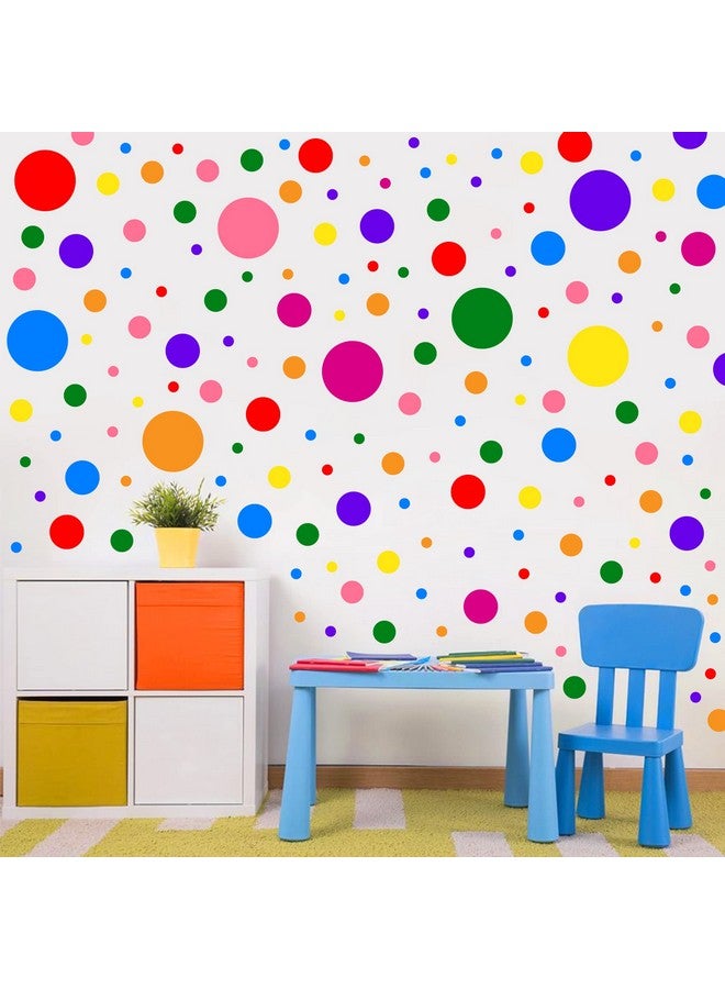 Sinekong 1240Pcs Polka Dot Wall Decals Colorful Boho Wall Decal Peel and Stick Kids Wall Decals Removable Round Circle Rainbow Wall Stickers for Girls Baby Playroom Nursery Classroom Bedroom Living Room Decor - Image 1