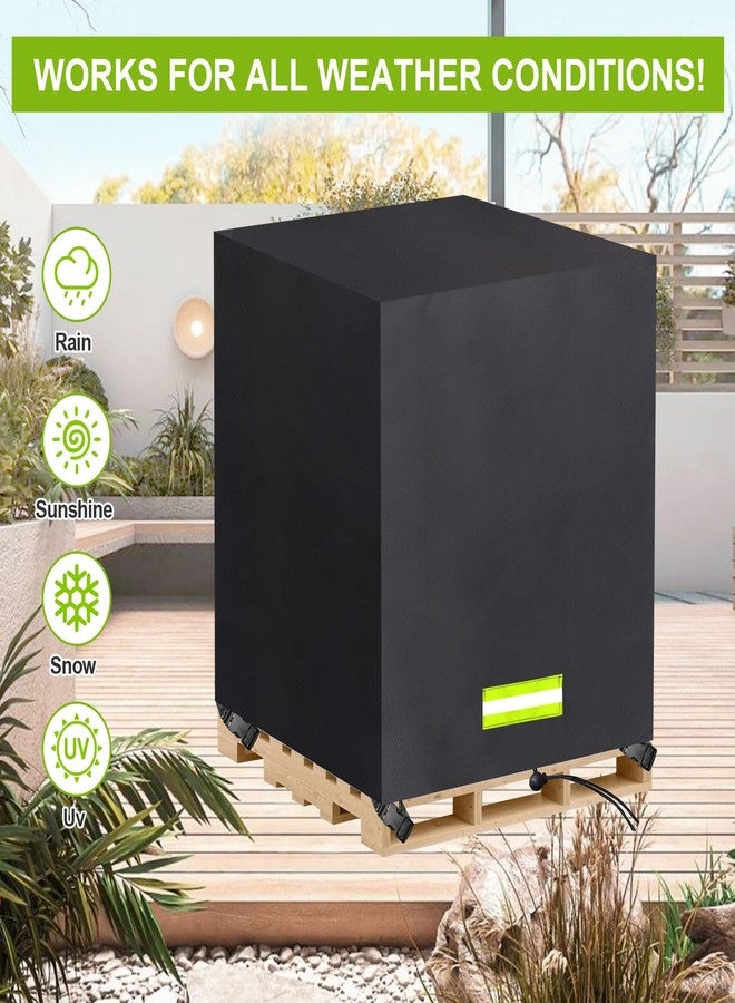 MQLD Pallet Cover Tarp Waterproof, Pallets Covers Heavy Duty Waterproof bulk Pallet Covers 48 x 42 x 48'' Outdoor Tarps Bulk Box Cover 48 x 42 x 48'' Custom Black Fits Wood Patio Furniture - Image 5