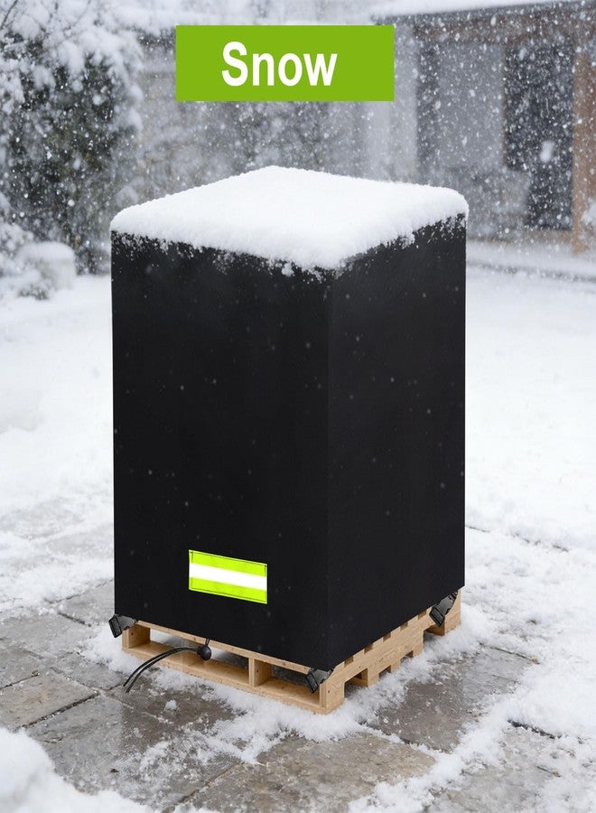 MQLD Pallet Cover Tarp Waterproof, Pallets Covers Heavy Duty Waterproof bulk Pallet Covers 48 x 42 x 48'' Outdoor Tarps Bulk Box Cover 48 x 42 x 48'' Custom Black Fits Wood Patio Furniture - Image 2