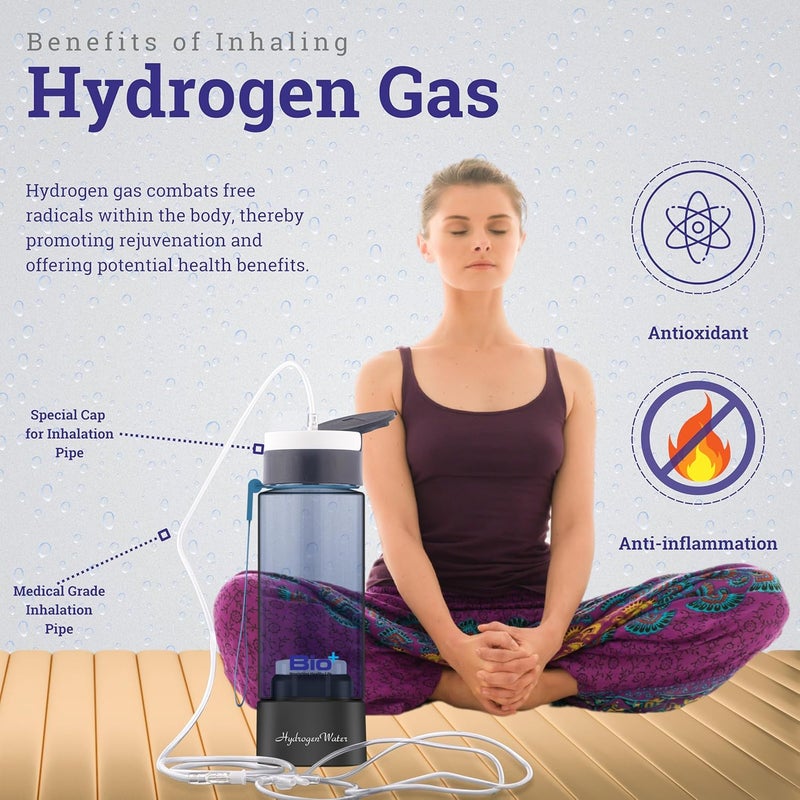 BioPlus HYDROGEN WATER Bottle |SPE-PEM Technology|1 Year Warranty| Platinum Titanium plates |Inhallation Feature| No Chlorine No Ozone Mixing| H2 > 1500 PPB | -ORP -750 mv| Purity 99.9% H2 | Health Benefit - Image 4
