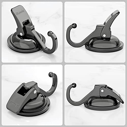 iRomic Heavy Duty Vacuum Suction Cup Hooks (2Pack) for Shower,Glass Window,Kitchen&Bathroom&Restroom Organization，Gun Silver. - Image 2