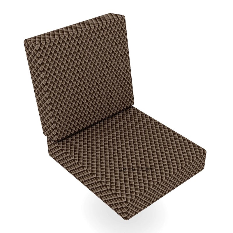 Namdev Art's Sofa Foam Cushions in Velvet with Zip Cover (Seat - 22"x21"x4" Back Rest -18"x21"x4") |Density:- 32 Foam | Warm and Decent Visual | Stretchy Soft Velvet Fabric (Brown) - Image 5