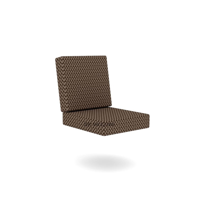 Namdev Art's Sofa Foam Cushions in Velvet with Zip Cover (Seat - 22"x21"x4" Back Rest -18"x21"x4") |Density:- 32 Foam | Warm and Decent Visual | Stretchy Soft Velvet Fabric (Brown) - Image 3