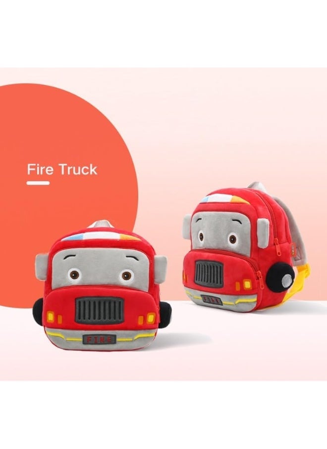 The Little Lookers THE LITTLE LOOKERS Preschool Kids School Bags Cute Soft Plush Baby Backpack for Baby Boys, Baby Girls (Fire Engine)  - Image 2