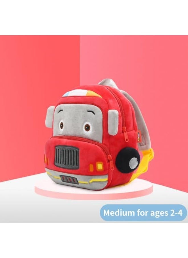 The Little Lookers THE LITTLE LOOKERS Preschool Kids School Bags Cute Soft Plush Baby Backpack for Baby Boys, Baby Girls (Fire Engine)  - Image 4