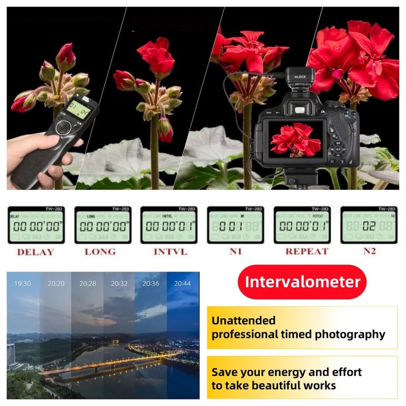 Pixel Timer Shutter Release Remote Control TW283-DC2 Remote Release for Nikon Z7 Z7II Z6 Z6II Z5 D5600 D3300 D5000 D5100 D5200 D5300 D5500 D90 D7000 D7100 D7200 D7500 D780 D610 D750 P7700 P7800 - Image 3