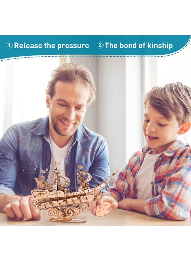 RoWood 3D Wooden Puzzle For Adults, Vintage Wooden Watercraft Model Kit To Build, Best Gift Ideas - Sailling Ship  - Image 3