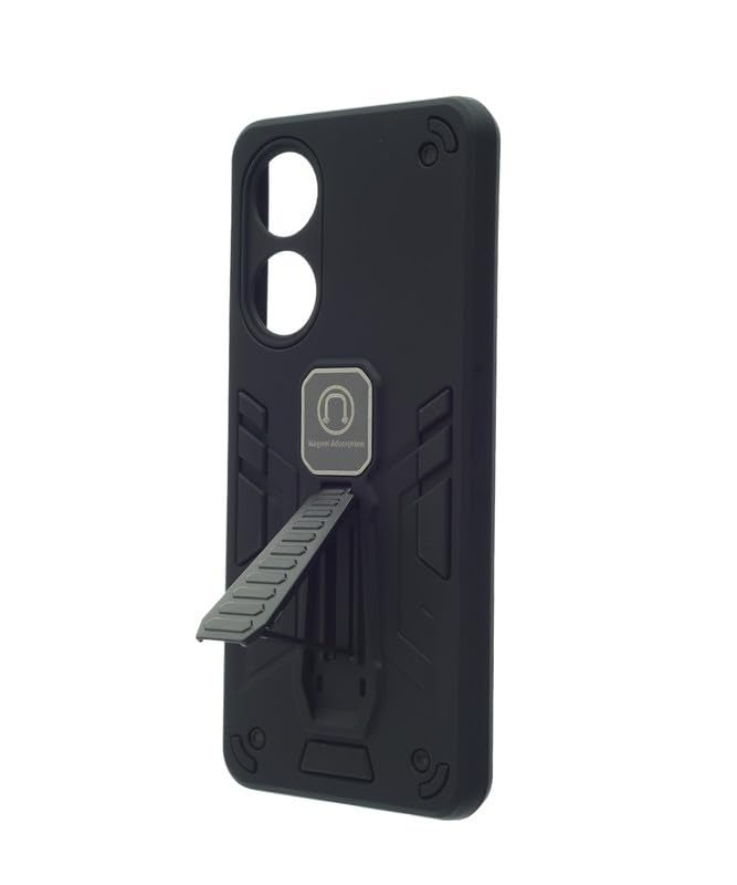 C.F.S Hard Silicone Back Phone Protection Cover With Magnetic Kickstand For Oppo A60 - Black - 181 - Image 3