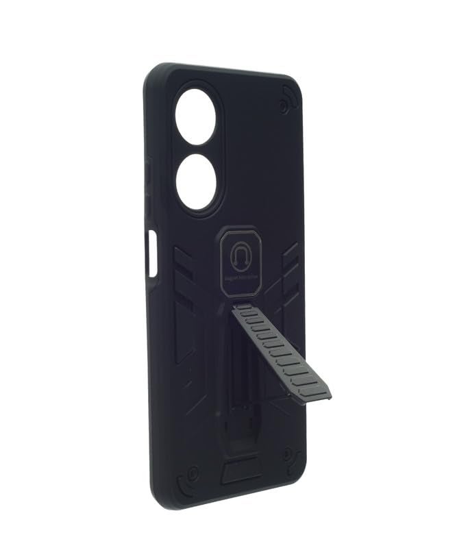 C.F.S Hard Silicone Back Phone Protection Cover With Magnetic Kickstand For Oppo A60 - Black - 181 - Image 2
