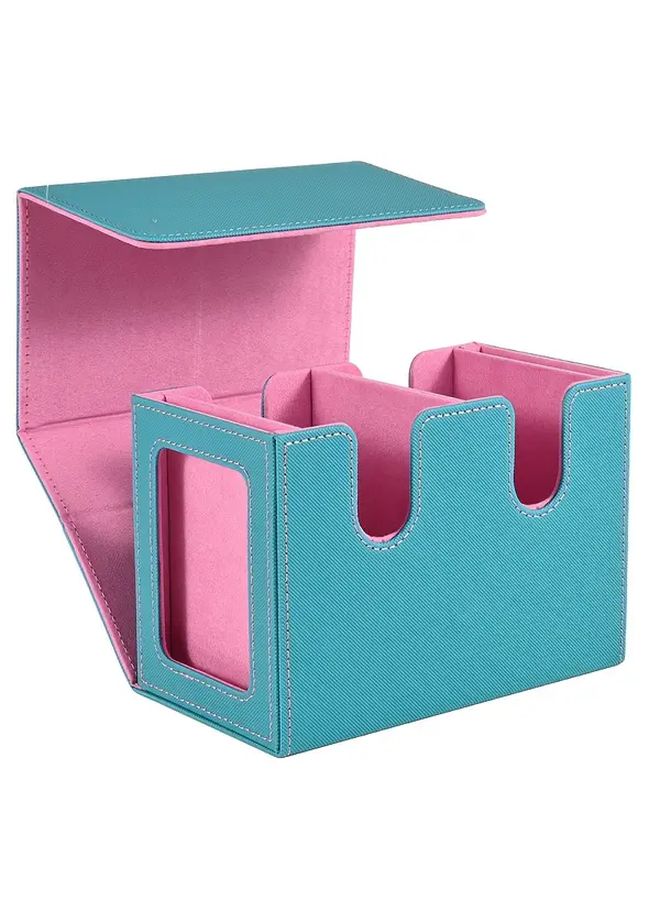 صندوق تخزين مغناطيسي من جلد أكوا وردي لبطاقات ماجيك: ذا تجميع (200 بطاقة) مزدوجة الأكمام قائد - Image 1