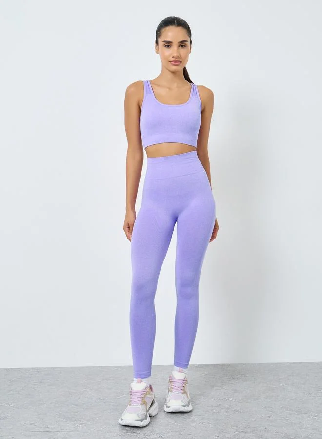 ستايلي اكتيف طقم من 3 - حمالة صدر رياضية وشورت مع ليقنز