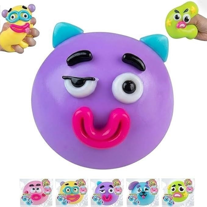 Creative Dog Face Changing Squeeze Ball Stress Relief Toy for Kids (TPR Soft Rubber) - Image 1