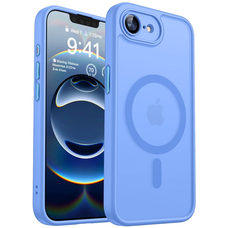 CANSHN Magnetic for iPhone 17e 16e Case Upgraded Full Camera Protection Compatible with Magsafe Translucent Matte Shockproof Protective Phone Case for iPhone 17e 16e Ultramarine - Image 2