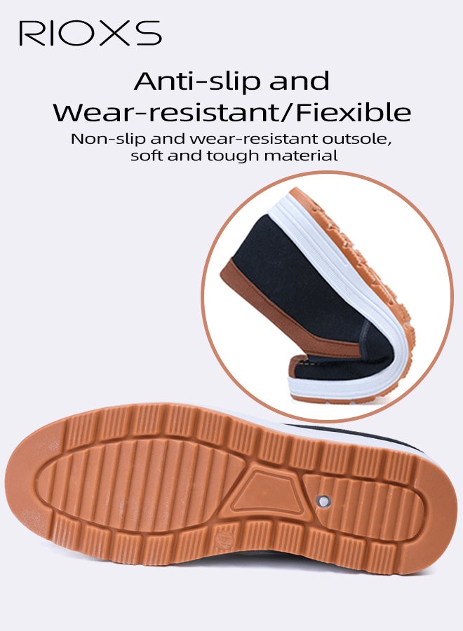 ريوكس أحذية رجالية بدون كعب، أحذية رجالية خفيفة الوزن بدون كعب، أحذية قماشية مانعة للانزلاق، أحذية كاجوال مع بطانة قابلة للتنفس، أحذية مريحة للمشي، أحذية رياضية بدون كعب للارتداء الكاجوال والقيادة والعمل والمزيد - Image 3