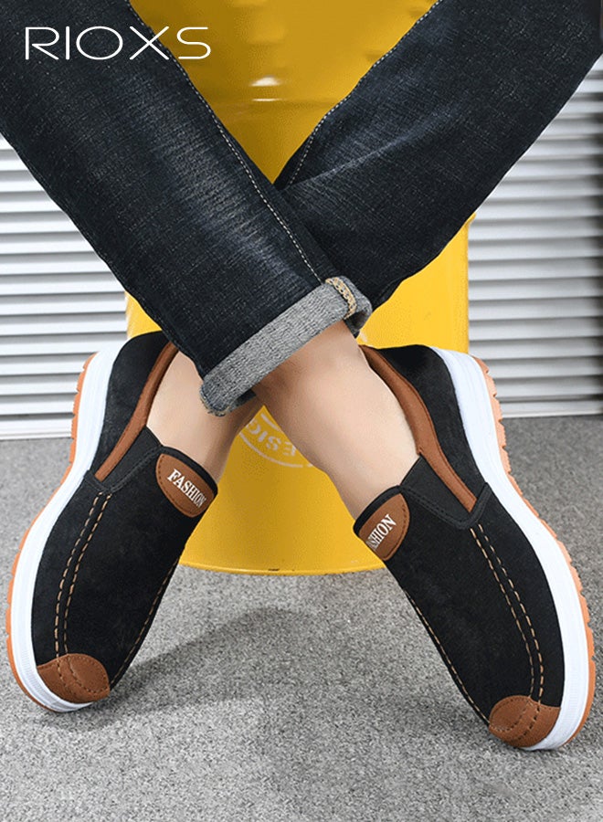 ريوكس أحذية رجالية بدون كعب، أحذية رجالية خفيفة الوزن بدون كعب، أحذية قماشية مانعة للانزلاق، أحذية كاجوال مع بطانة قابلة للتنفس، أحذية مريحة للمشي، أحذية رياضية بدون كعب للارتداء الكاجوال والقيادة والعمل والمزيد - Image 2