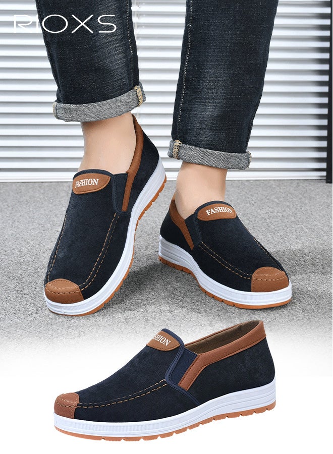 ريوكس أحذية رجالية بدون كعب، أحذية رجالية خفيفة الوزن بدون كعب، أحذية قماشية مانعة للانزلاق، أحذية كاجوال مع بطانة قابلة للتنفس، أحذية مريحة للمشي، أحذية رياضية بدون كعب للارتداء الكاجوال والقيادة والعمل والمزيد - Image 1