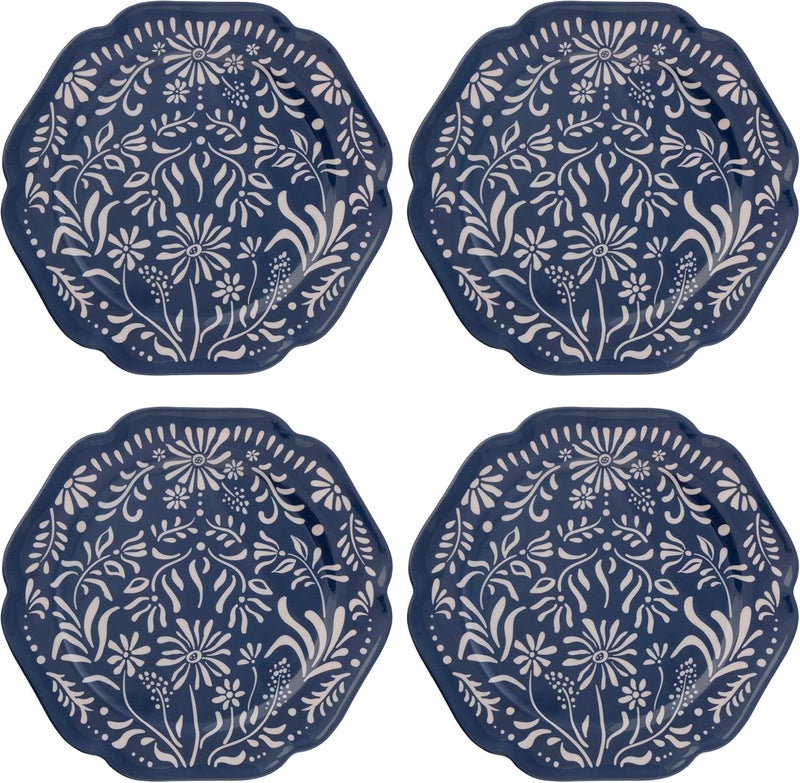 Karma 1075 inches Melamine Dinner Plates Set of 4 Reusable Dishwasher Safe Plates for Outdoor and Indoor Mykonos - Image 1