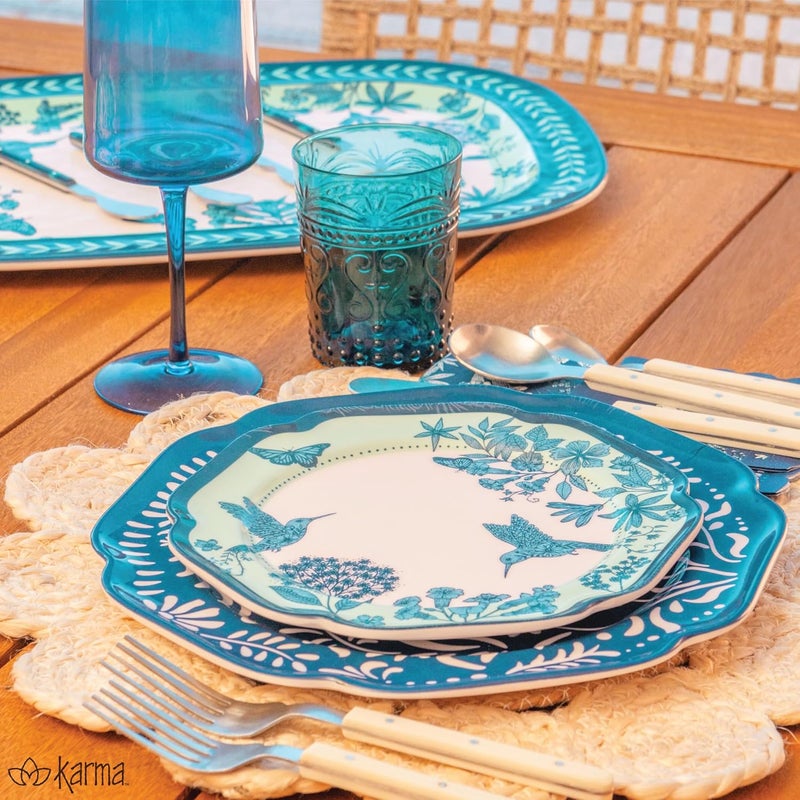Karma 1075 inches Melamine Dinner Plates Set of 4 Reusable Dishwasher Safe Plates for Outdoor and Indoor Mykonos - Image 5