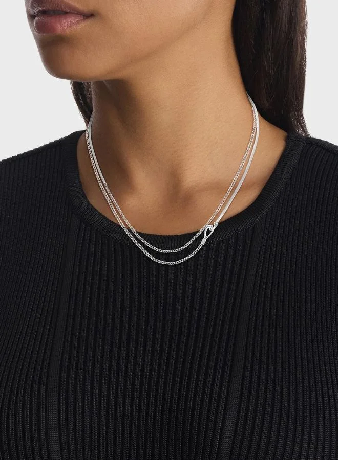 Calvin Klein  Ck Flow Chain Necklace in Stainless Steel - 35000592 for Women | Best Price UAE