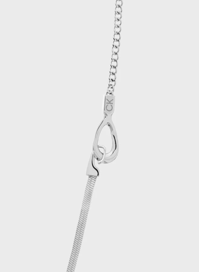 Calvin Klein  Ck Flow Chain Necklace in Stainless Steel - 35000592 for Women | Best Price UAE