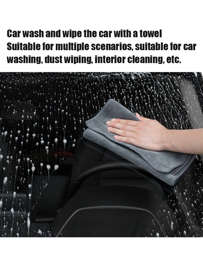 2 PCS Car Wash Towel Absorbent Clean and Dry Coral Velvet Suede Double Sided Thickened Changan Special(20*30cm/30*60cm)  - Image 4