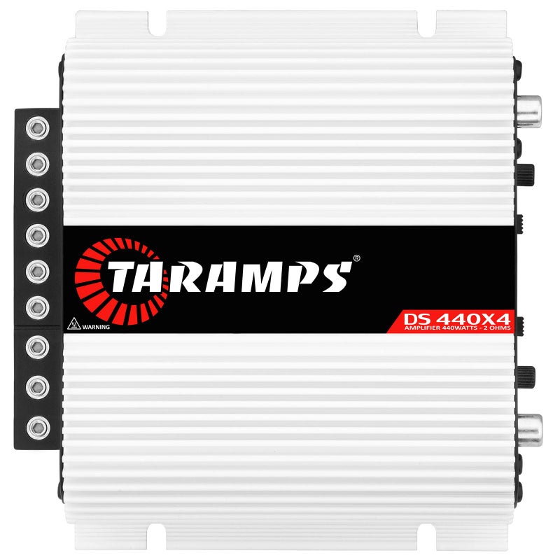 Taramp's مضخم الصوت متعدد القنوات Taramps DS 440x4 2 أوم 440 واط RMS 110x4 واط نطاق كامل تقاطع ثابت إدخال RCA/مستوى عالٍ 4 قنوات صوت سيارة، فئة D - Image 1