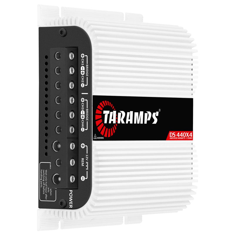 Taramp's مضخم الصوت متعدد القنوات Taramps DS 440x4 2 أوم 440 واط RMS 110x4 واط نطاق كامل تقاطع ثابت إدخال RCA/مستوى عالٍ 4 قنوات صوت سيارة، فئة D - Image 2